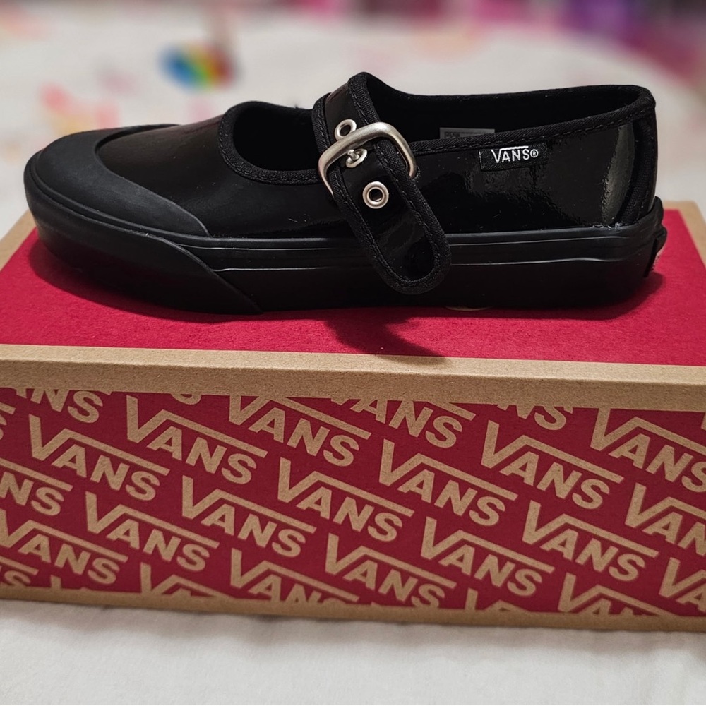 Vans Kids Black Shoes with Strap